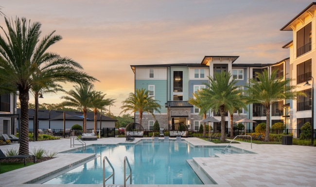 Poolside Sunset Serenity pool